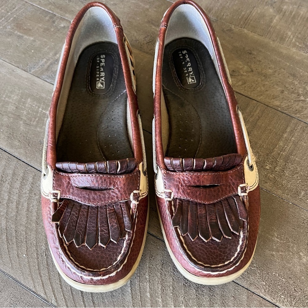 SPERRY Top-Sider womens 6.5M Cheetah Leopard Animal Print Leather Boat Shoes - Picture 7 of 7